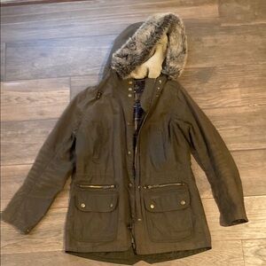 Barbour jacket with hood